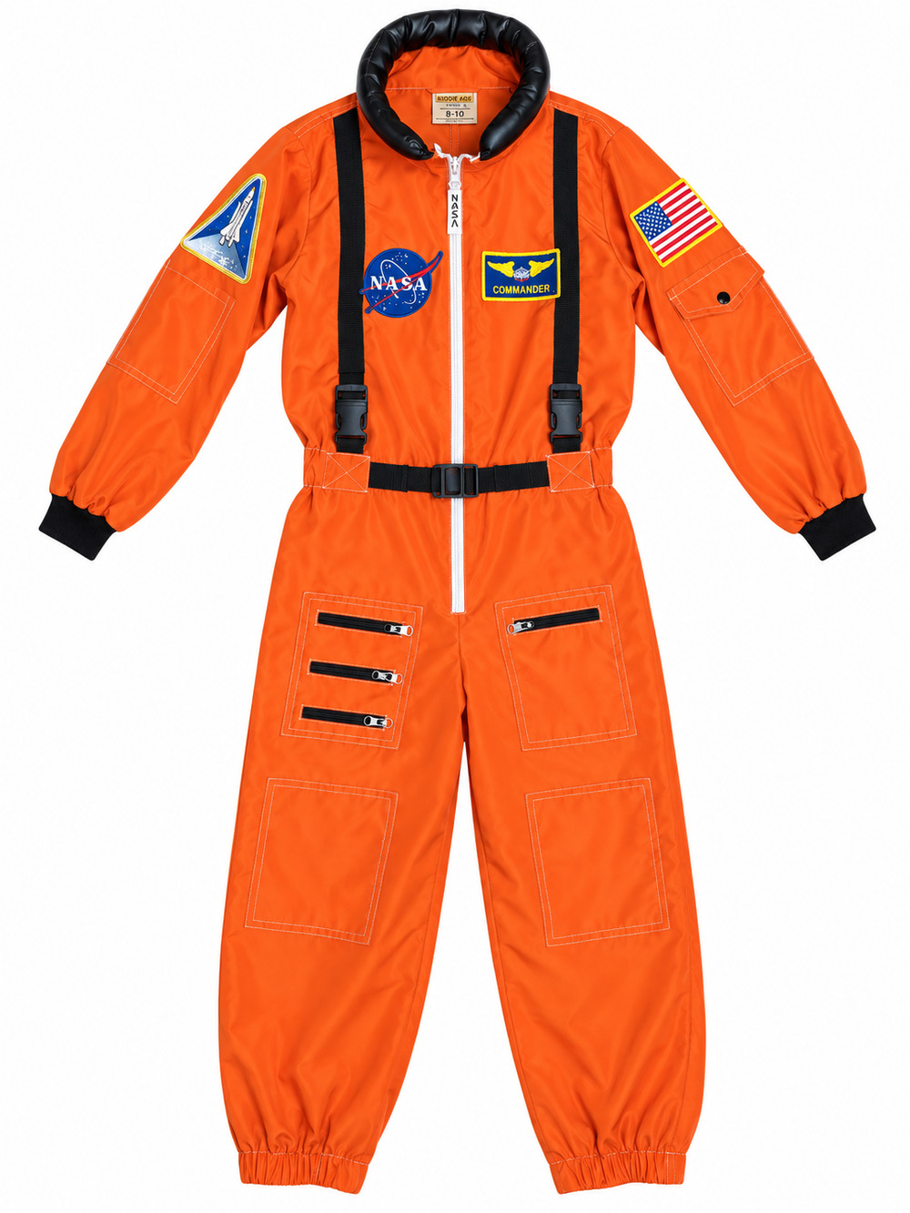 NASA Astronaut Space Suit Costume Orange Kids Size 8-10